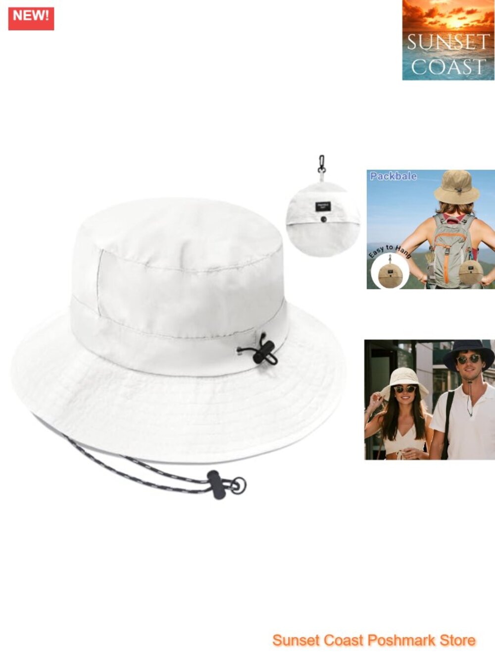 Waterproof Bucket Hat UPF 50+ Packable Sun Hat for Travel